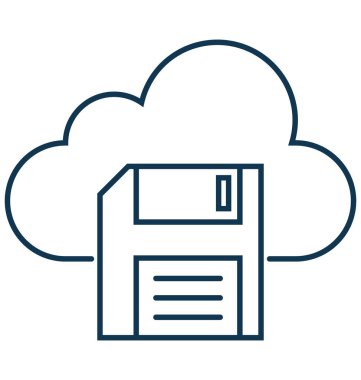 Bulut disket izole vektör simge düzenlenebilir