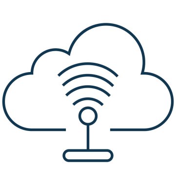 Bulut ağ izole vektör simge düzenlenebilir