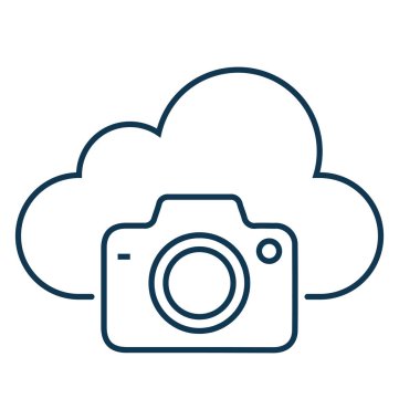 Bulut kamera izole vektör simgesi düzenlenebilir