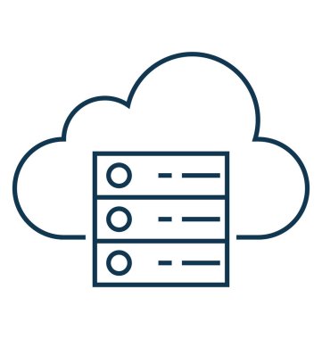 Veri bulut izole vektör simgesi düzenlenebilir