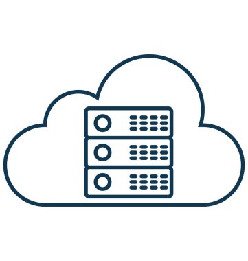 Veri bulut izole vektör simgesi düzenlenebilir