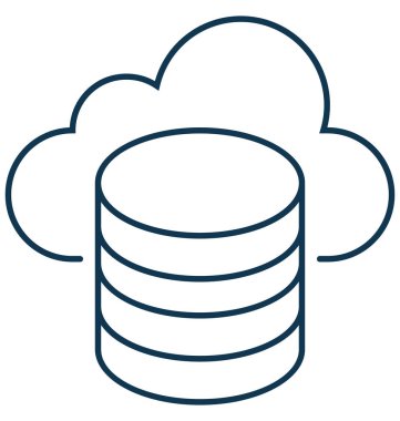 Veri bulut izole vektör simgesi düzenlenebilir