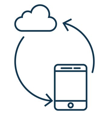 Mobil bulut izole vektör simge düzenlenebilir