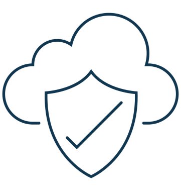 Bulut güvenlik izole vektör simgesi düzenlenebilir