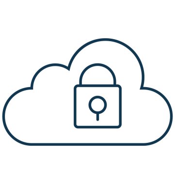 Bulut kilit izole vektör simgesi düzenlenebilir