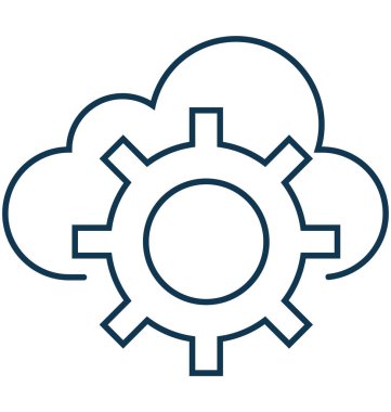 Bulut ayarları izole vektör simgesi düzenlenebilir