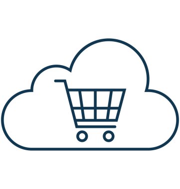 Online alışveriş izole vektör simgesi düzenlenebilir