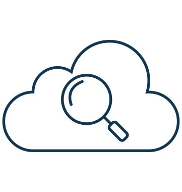 Bulut arama izole vektör simgesi düzenlenebilir