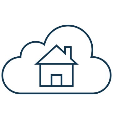 Bulut ev izole düzenlenebilir vektör simge