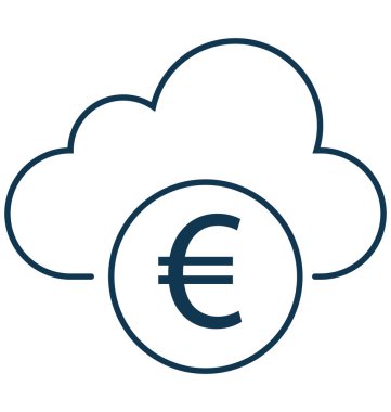 Bulut para birimi izole vektör simge düzenlenebilir