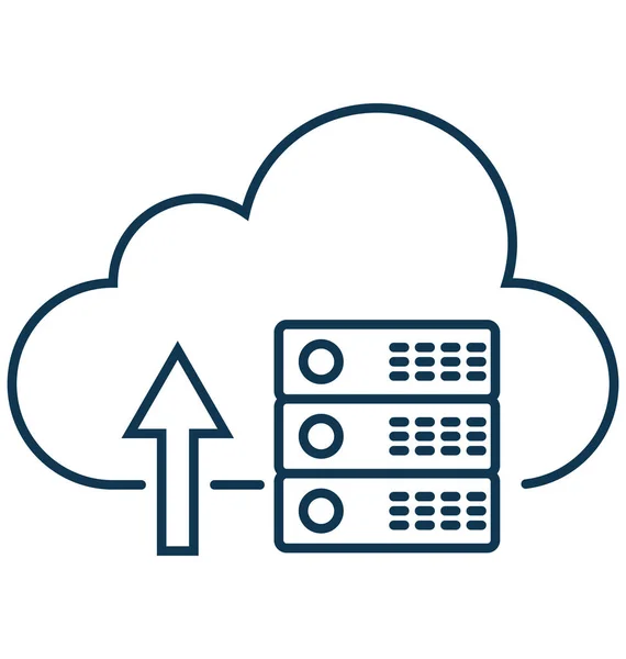 Zwiększyć Ikona Białym Tle Wektor Serwera Cloud Edytowalne — Wektor stockowy