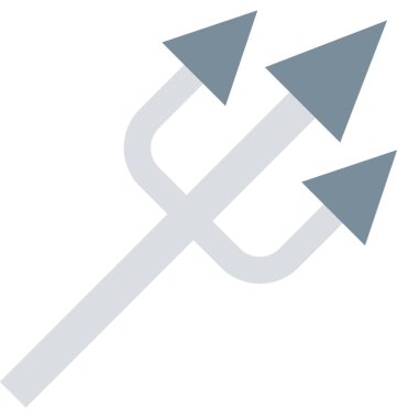 Cadılar Bayramı Trident renk izole illüstrasyon vektör simgesi