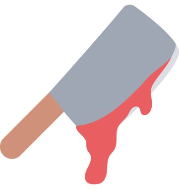 Kanlı Cleaver renk izole illüstrasyon vektör simgesi