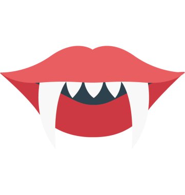 İblis ağız renk izole illüstrasyon vektör simgesi