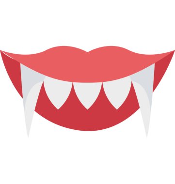 İblis ağız renk izole illüstrasyon vektör simgesi