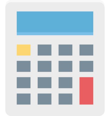 Hesap makinesi renkli illüstrasyon vektör simgesi