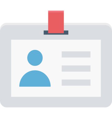 Kimlik kartı renk izole illüstrasyon vektör