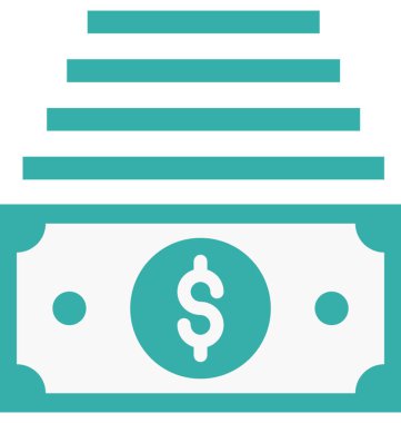 Dolar işareti renk izole illüstrasyon vektör