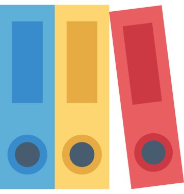 Dosyalar renkli illüstrasyon vektör simgesi kemer