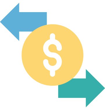 Doları değerleme renk izole illüstrasyon vektör