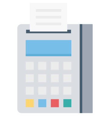 Kartı Terminal renkli illüstrasyon vektör simgesi