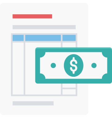 Alış irsaliyesi renkli illüstrasyon vektör simgesi