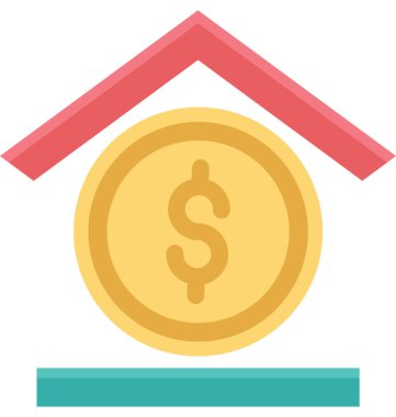 Banka renkli illüstrasyon vektör simgesi