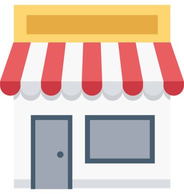 Dükkanı renkli illüstrasyon vektör simgesi