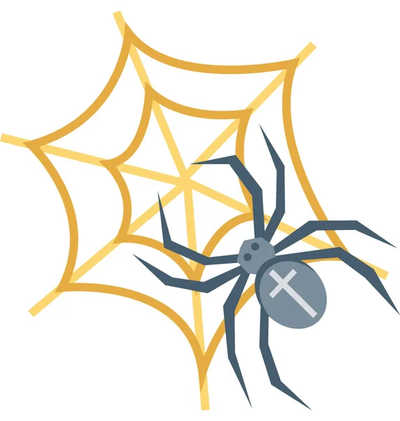 Örümcek Web Renk Izole Illüstrasyon Vektör Simgesi — Stok Vektör