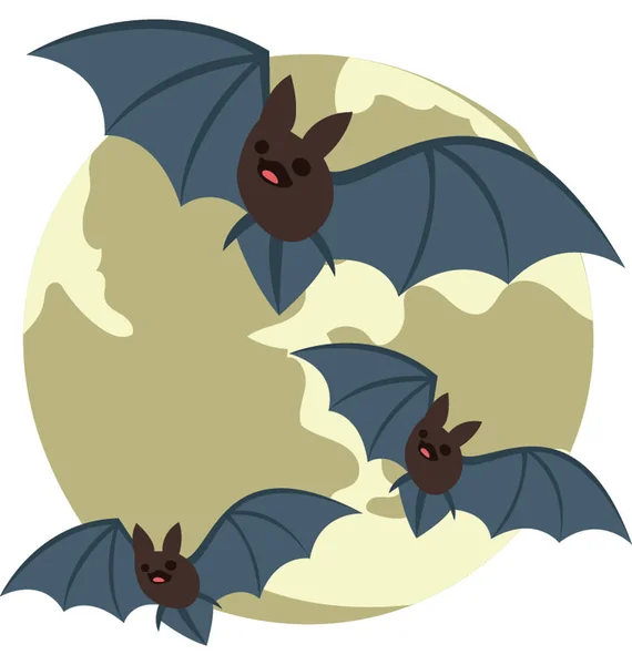 Απόκριες Χρώμα Νυχτερίδες Απομονωμένες Εικονογράφηση Διάνυσμα Εικονίδιο — Διανυσματικό Αρχείο