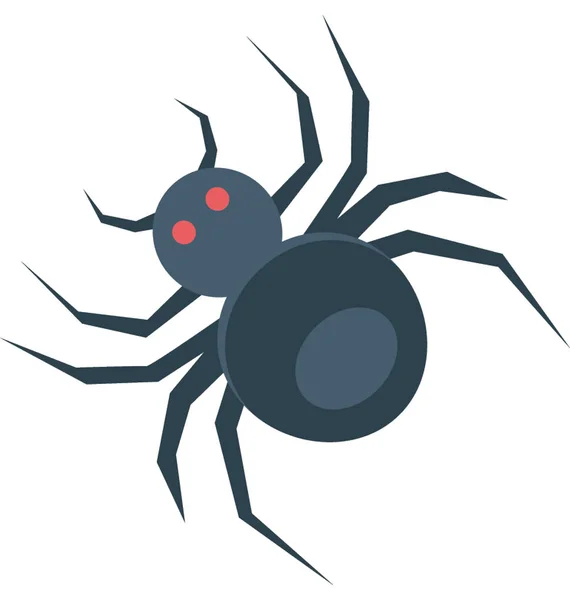 Halloween Örümcek Renk Izole Illüstrasyon Vektör Simgesi — Stok Vektör