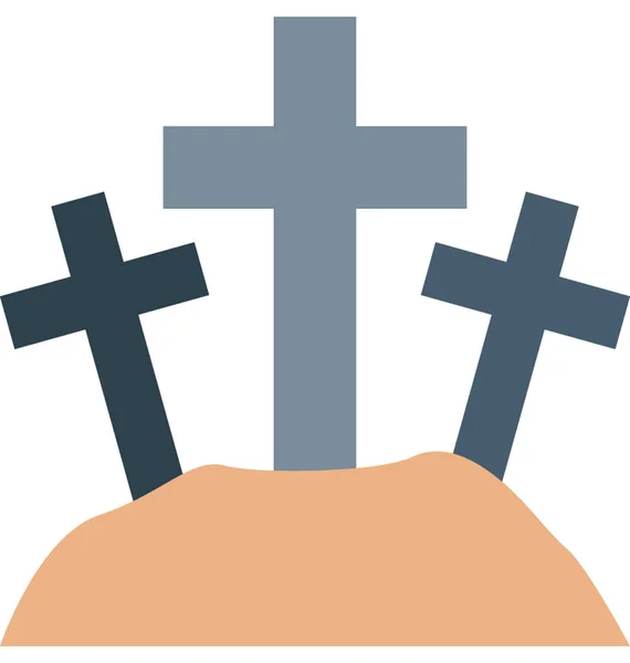 Friedhof Farbe Isoliert Illustration Vektor Symbol — Stockvektor