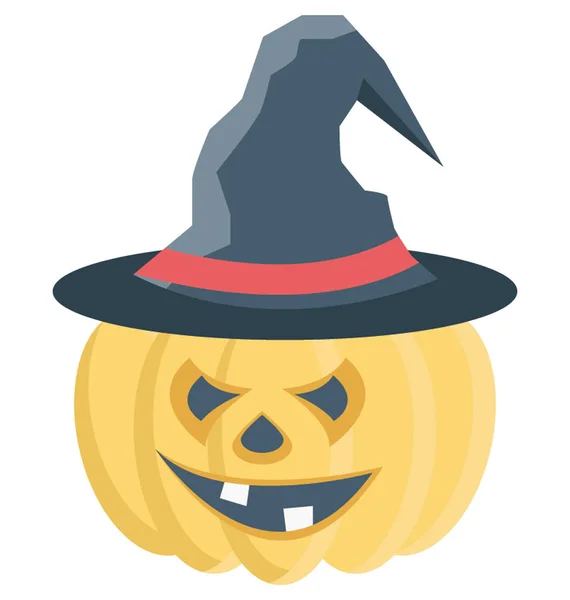 Ícone Vetor Ilustração Isolado Cor Abóbora Halloween — Vetor de Stock