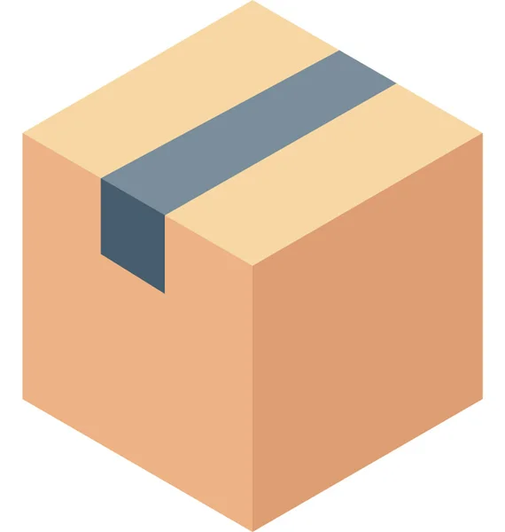 Lieferung Box Farbige Illustration Vektor Symbol — Stockvektor