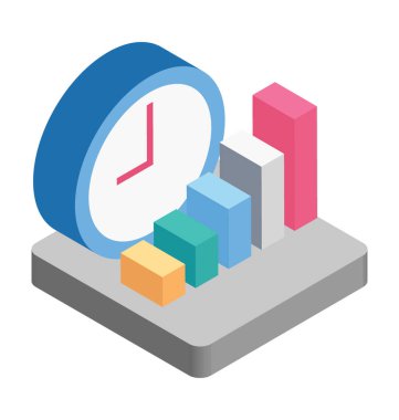 Finans Chronometre izometrik çizim vektör simgesi