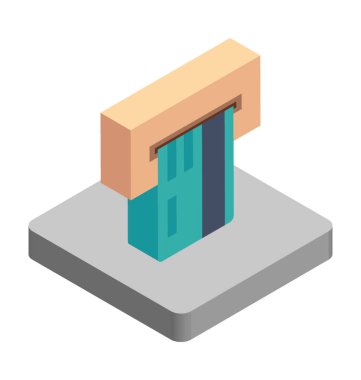 Kredi kartı izometrik çizim vektör simgesi