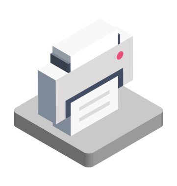 Yazıcı izometrik çizim vektör simgesi