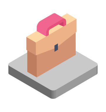 Okul çantası izometrik çizim vektör simgesi