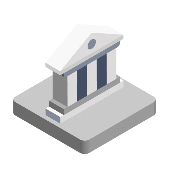 Icono Vectores Ilustración Isométrica Del Banco — Vector de stock