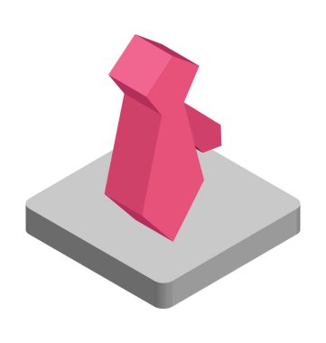 Kravat izometrik çizim vektör simgesi