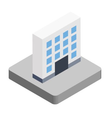 Bina izometrik çizim vektör simgesi