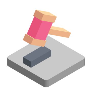 Açık artırma izometrik çizim vektör simgesi