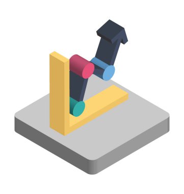 Çizgi Grafik izometrik çizim vektör simgesi