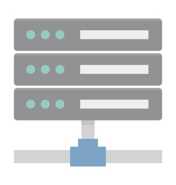 Ağ sunucu renkli illüstrasyon vektör simgesi