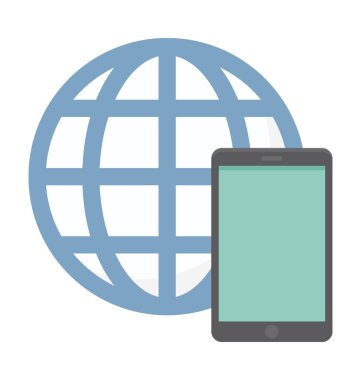 Mobil Internet renkli illüstrasyon vektör simgesi