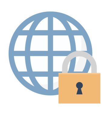 Güvenli ağ renkli illüstrasyon vektör simgesi