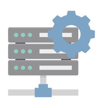 Sunucu ayarları renkli illüstrasyon vektör simgesi