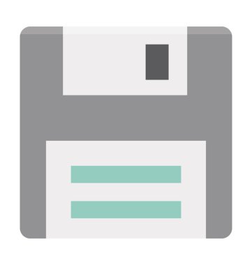 Disket renkli illüstrasyon vektör simgesi