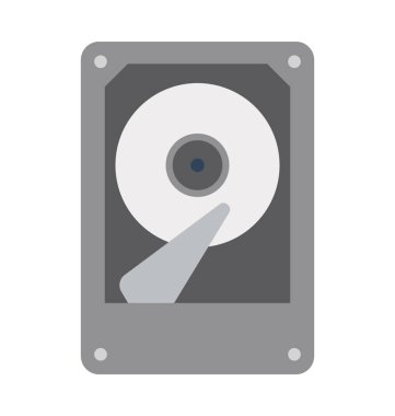 Sabit Disk renkli illüstrasyon vektör simgesi