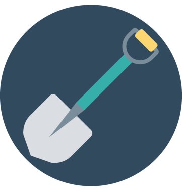 Renk illüstrasyon vektör simgesi kürek